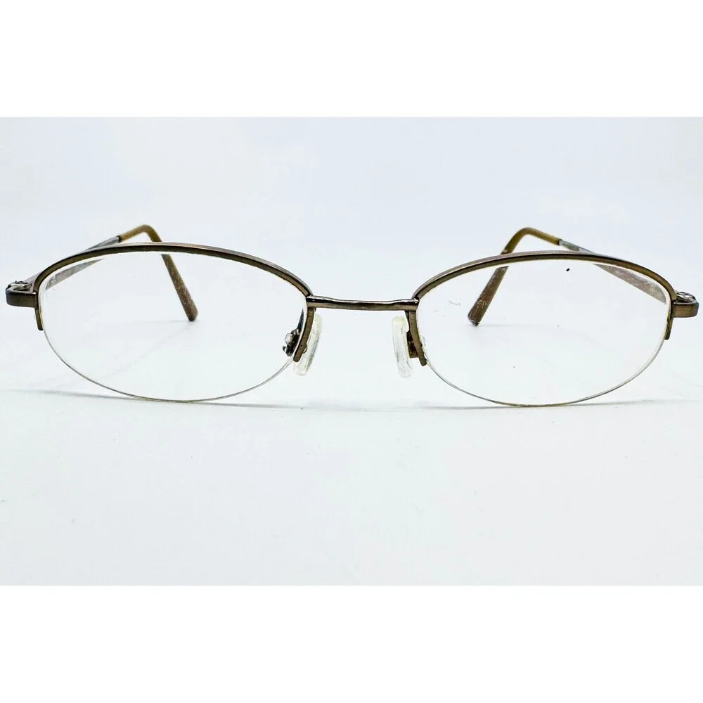 Flexon Ella Eyeglasses Women Brown Semi-Rimless Oval 47-18-135